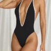 Zarela Halterneck Thong Swimsuit in Black Zarela Halterneck Thong Swimsuit in Black