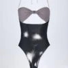 Zarza Panelled Cut-out Swimsuit in Silver Chrome Zarza Panelled Cut-out Swimsuit in Silver Chrome
