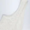 Zayla Sheer Lace Scalloped Plunge-Neck Bodysuit in White Zayla Sheer Lace Scalloped Plunge-Neck Bodysuit in White