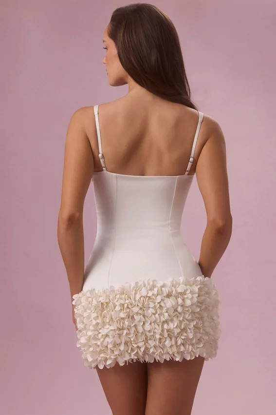 Zelia Satin Mini Dress in Ivory Zelia Satin Mini Dress in Ivory