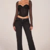 Zella Corset Long-Sleeve Top in Black Zella Corset Long-Sleeve Top in Black
