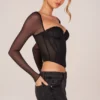 Zella Corset Long-Sleeve Top in Black Zella Corset Long-Sleeve Top in Black