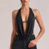 Zenna Draped Cowl Top in Black Zenna Draped Cowl Top in Black