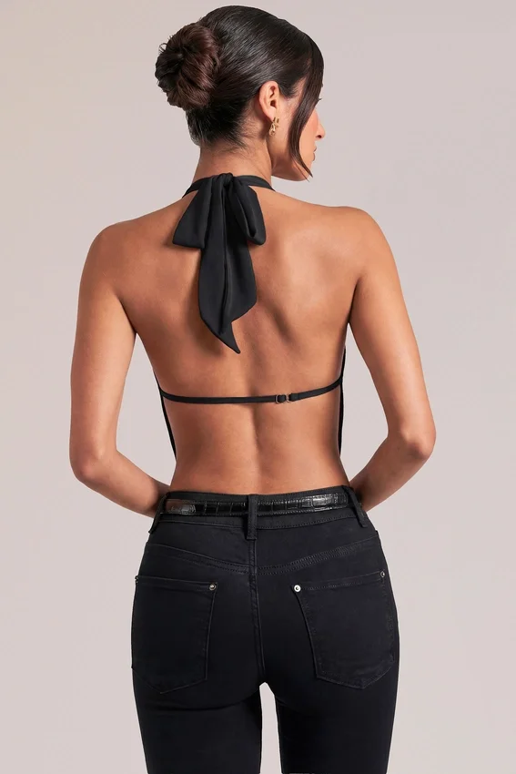 Zenna Draped Cowl Top in Black Zenna Draped Cowl Top in Black