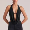 Zenna Draped Cowl Top in Black Zenna Draped Cowl Top in Black