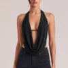 Zenna Draped Cowl Top in Black Zenna Draped Cowl Top in Black