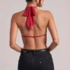 Zenna Draped Cowl Top in Cherry Red Zenna Draped Cowl Top in Cherry Red