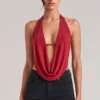 Zenna Draped Cowl Top in Cherry Red Zenna Draped Cowl Top in Cherry Red