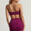 Zephyr Textured Jersey Asymmetric Mini Dress in Berry Purple Zephyr Textured Jersey Asymmetric Mini Dress in Berry Purple