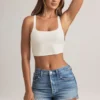 Zia Modal Cross-Back Tank Top in White Zia Modal Cross-Back Tank Top in White