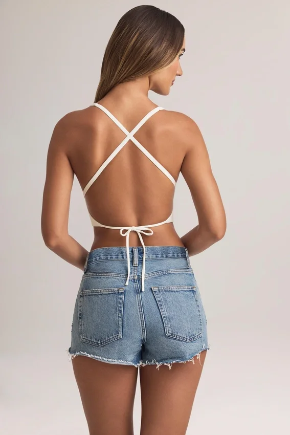 Zia Modal Cross-Back Tank Top in White Zia Modal Cross-Back Tank Top in White