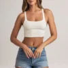 Zia Modal Cross-Back Tank Top in White Zia Modal Cross-Back Tank Top in White