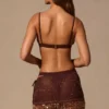 Zinnia Low-Rise Mini Skirt in Espresso Brown Zinnia Low-Rise Mini Skirt in Espresso Brown