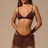 Zinnia Low-Rise Mini Skirt in Espresso Brown Zinnia Low-Rise Mini Skirt in Espresso Brown
