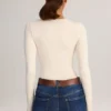 Ziva Modal Round-Neck Long-Sleeve Bodysuit in Cream Ziva Modal Round-Neck Long-Sleeve Bodysuit in Cream