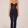 Zoa Bandeau Lace-Up Corset Top in Black Zoa Bandeau Lace-Up Corset Top in Black