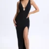 Zora Modal Plunge Cut-Out Maxi Dress in Black Zora Modal Plunge Cut-Out Maxi Dress in Black