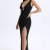 Zora Modal Plunge Cut-Out Maxi Dress in Black Zora Modal Plunge Cut-Out Maxi Dress in Black