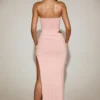 Zorya Soft-Jersey Bandeau Cut-Out Maxi Dress in Pink Zorya Soft-Jersey Bandeau Cut-Out Maxi Dress in Pink