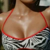 Zuma Reversible Halterneck Bikini Top in Zebra Print Zuma Reversible Halterneck Bikini Top in Zebra Print