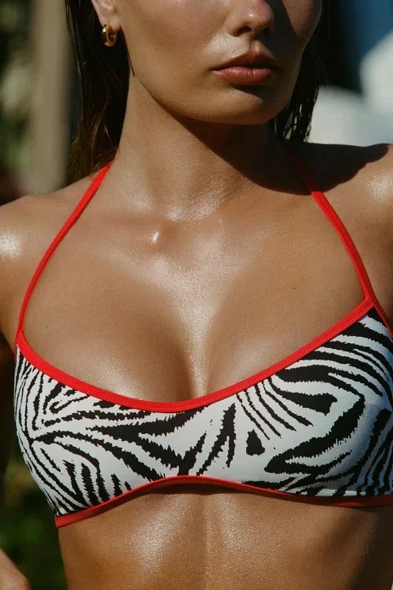 Zuma Reversible Halterneck Bikini Top in Zebra Print Zuma Reversible Halterneck Bikini Top in Zebra Print