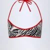 Zuma Reversible Halterneck Bikini Top in Zebra Print Zuma Reversible Halterneck Bikini Top in Zebra Print