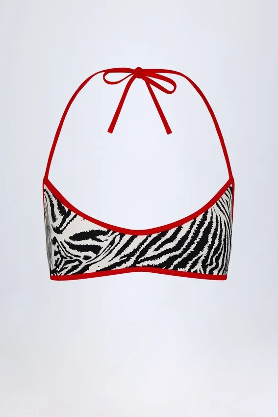 Zuma Reversible Halterneck Bikini Top in Zebra Print Zuma Reversible Halterneck Bikini Top in Zebra Print