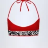 Zuma Reversible Halterneck Bikini Top in Zebra Print Zuma Reversible Halterneck Bikini Top in Zebra Print