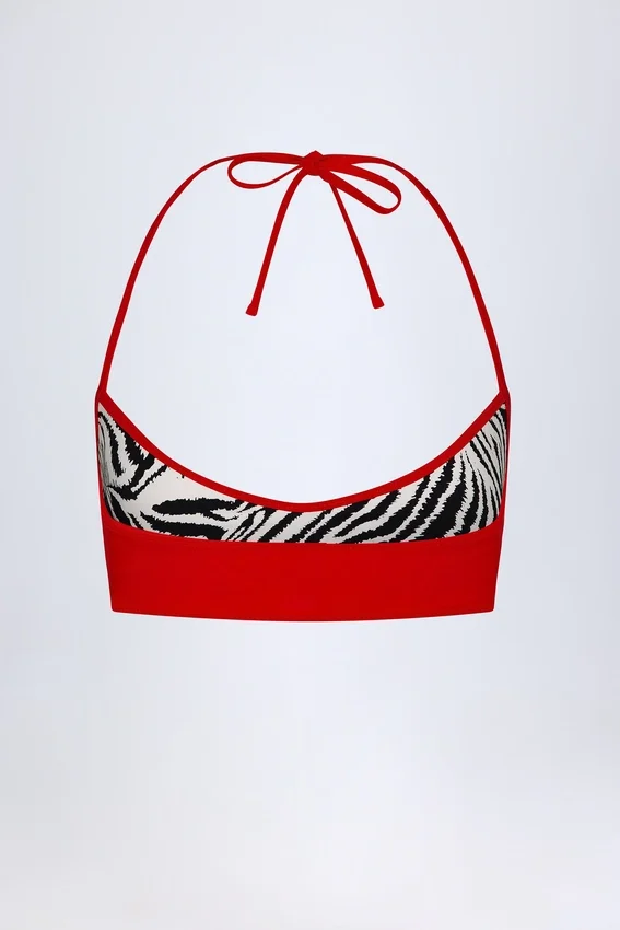 Zuma Reversible Halterneck Bikini Top in Zebra Print Zuma Reversible Halterneck Bikini Top in Zebra Print