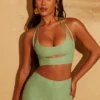 Zuni Lace Up Back Petite Trousers in Green Zuni Lace Up Back Petite Trousers in Green