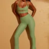 Zuni Lace Up Back Petite Trousers in Green Zuni Lace Up Back Petite Trousers in Green