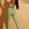 Zuni Lace Up Back Petite Trousers in Green Zuni Lace Up Back Petite Trousers in Green