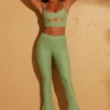 Zuni Lace Up Back Petite Trousers in Green Zuni Lace Up Back Petite Trousers in Green