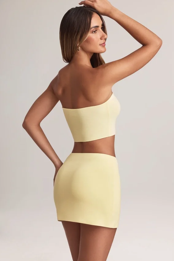 Zuri Modal Mid-Rise A-Line Mini Skirt in Lemon Sherbet Zuri Modal Mid-Rise A-Line Mini Skirt in Lemon Sherbet