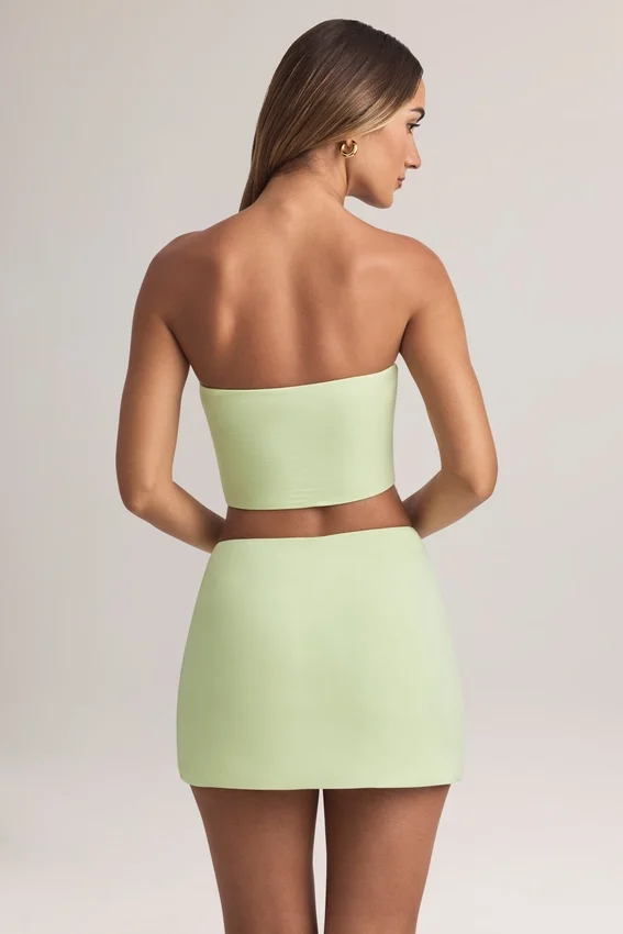 Zuri Modal Mid-Rise A-Line Mini Skirt in Sage Green Zuri Modal Mid-Rise A-Line Mini Skirt in Sage Green