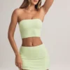 Zuri Modal Mid-Rise A-Line Mini Skirt in Sage Green Zuri Modal Mid-Rise A-Line Mini Skirt in Sage Green
